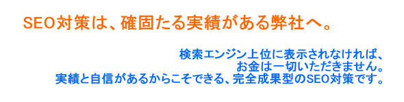 SEO対策は、確固たる実績がある弊社へ。